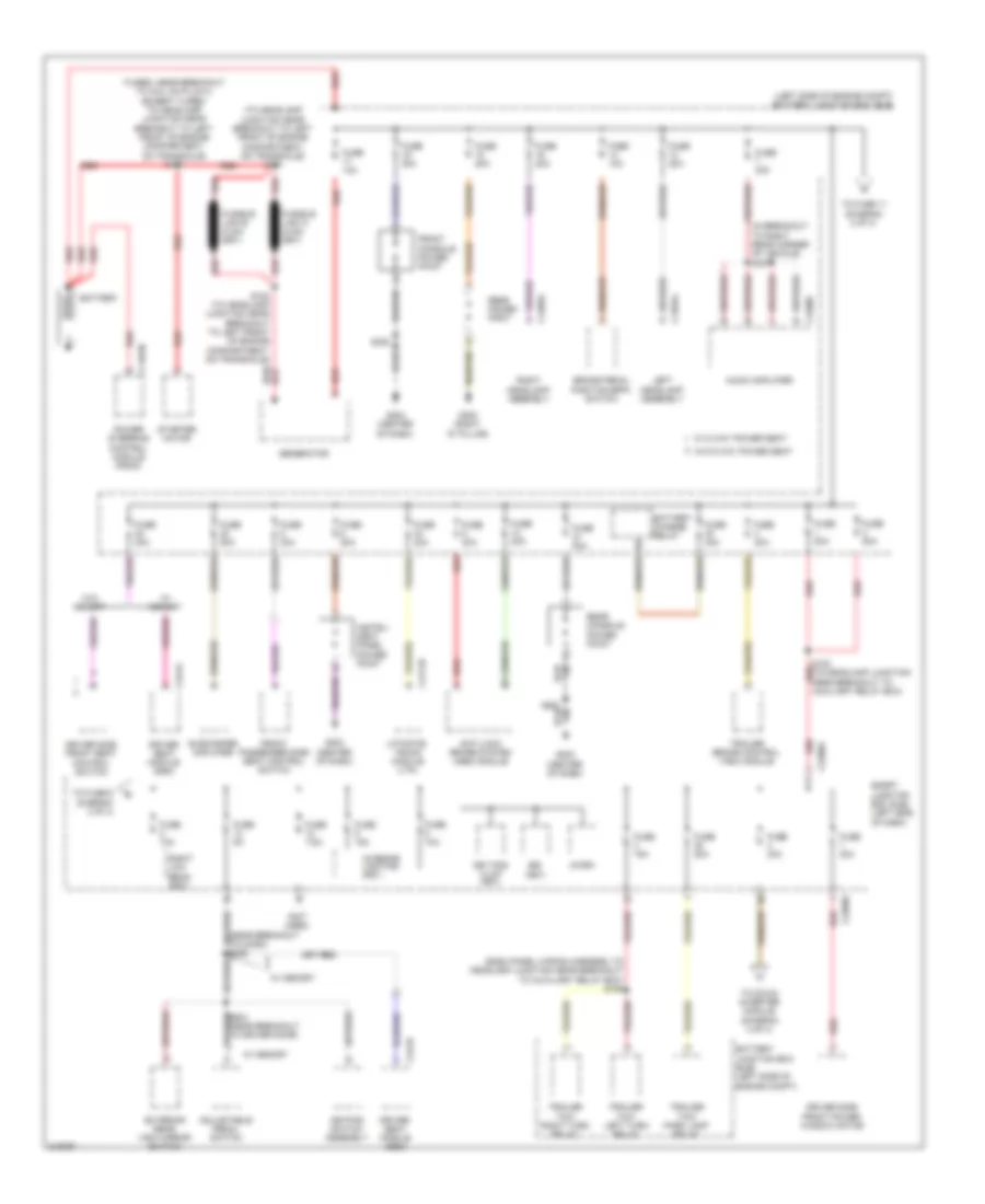 Power Distribution Wiring Diagram 1 of 4 for Ford Flex Limited 2010
