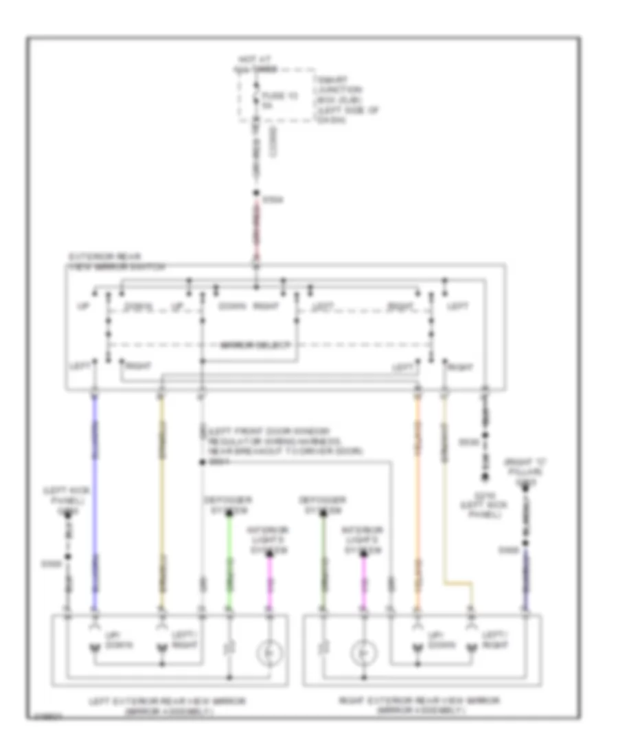 Power Mirrors Wiring Diagram for Ford Flex Limited 2010