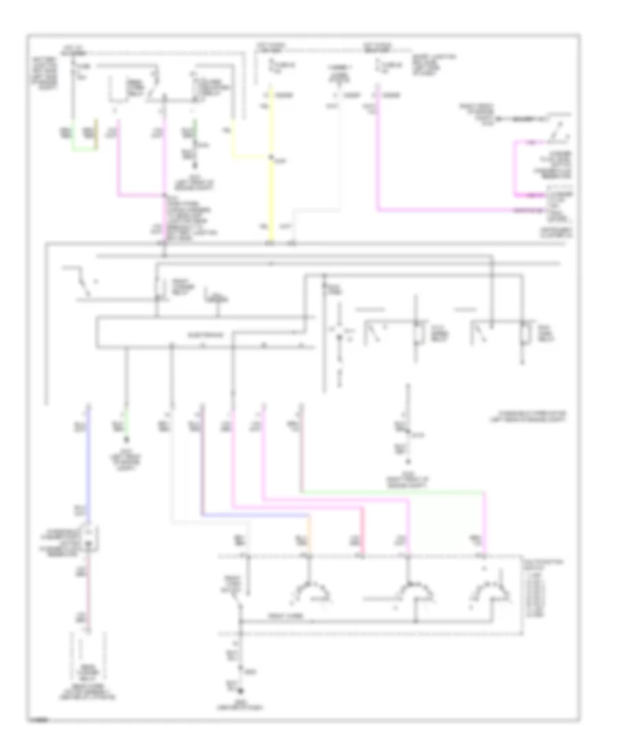 Электросхема передних стеклоочистителей дворников и омывателя лобового стекла для Ford Flex Limited 2010