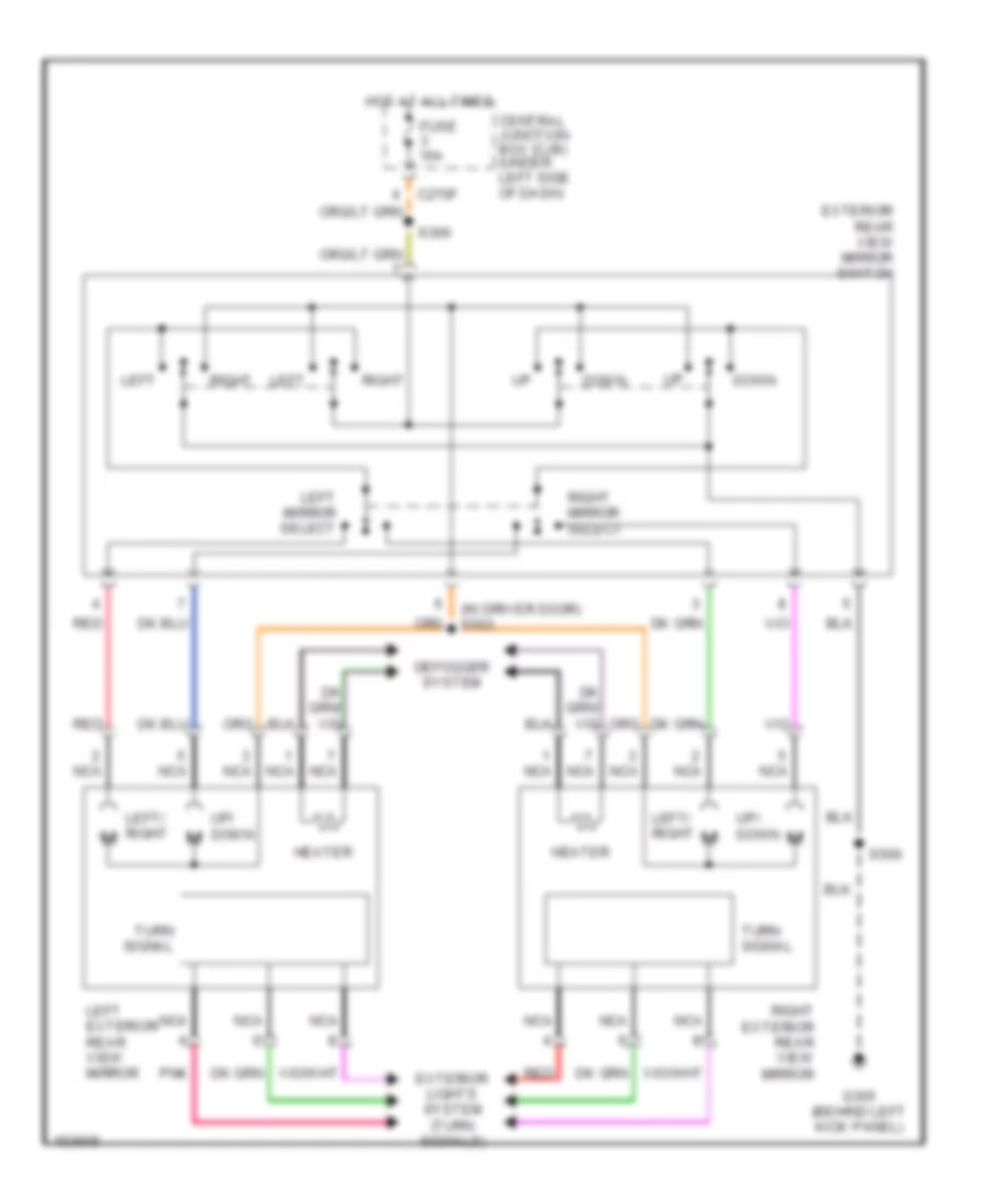 Power Mirrors Wiring Diagram with Heated Signal Mirrors for Ford Windstar SEL 2002