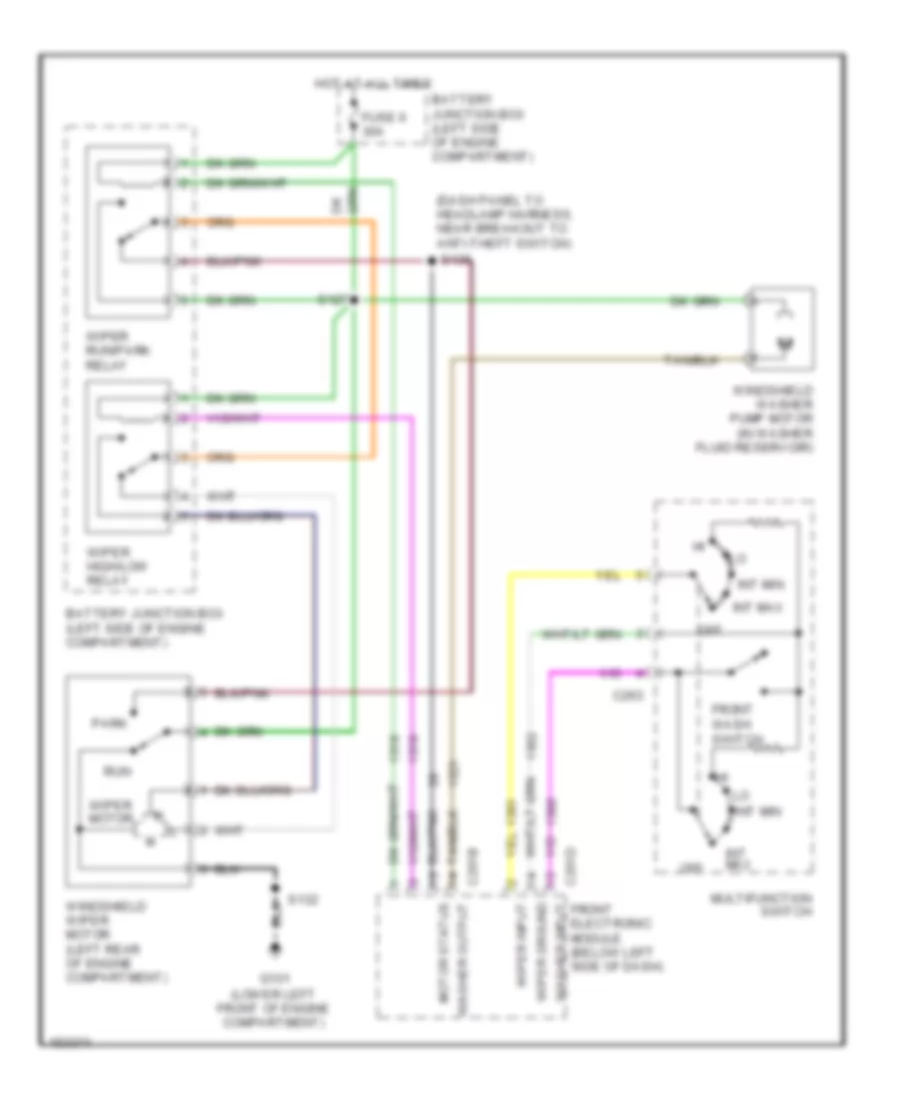 Front Wiper Washer Wiring Diagram for Ford Windstar SEL 2002