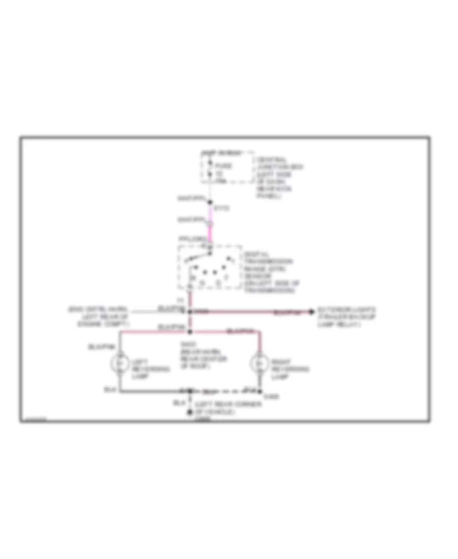 Back up Lamps Wiring Diagram for Ford Cutaway E350 Super Duty 1999