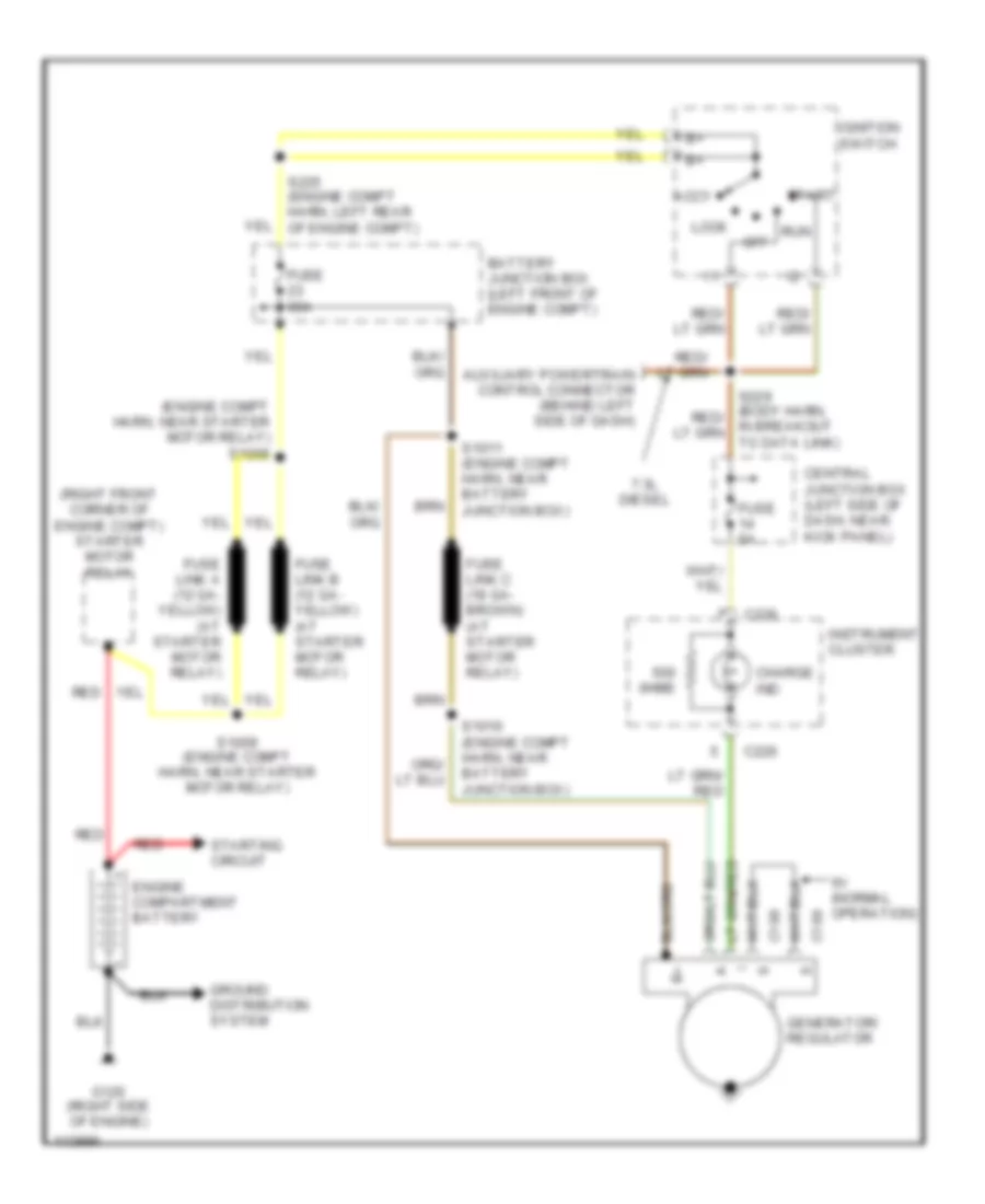 5 4L Charging Wiring Diagram without Dual Generators for Ford Cutaway E350 Super Duty 1999