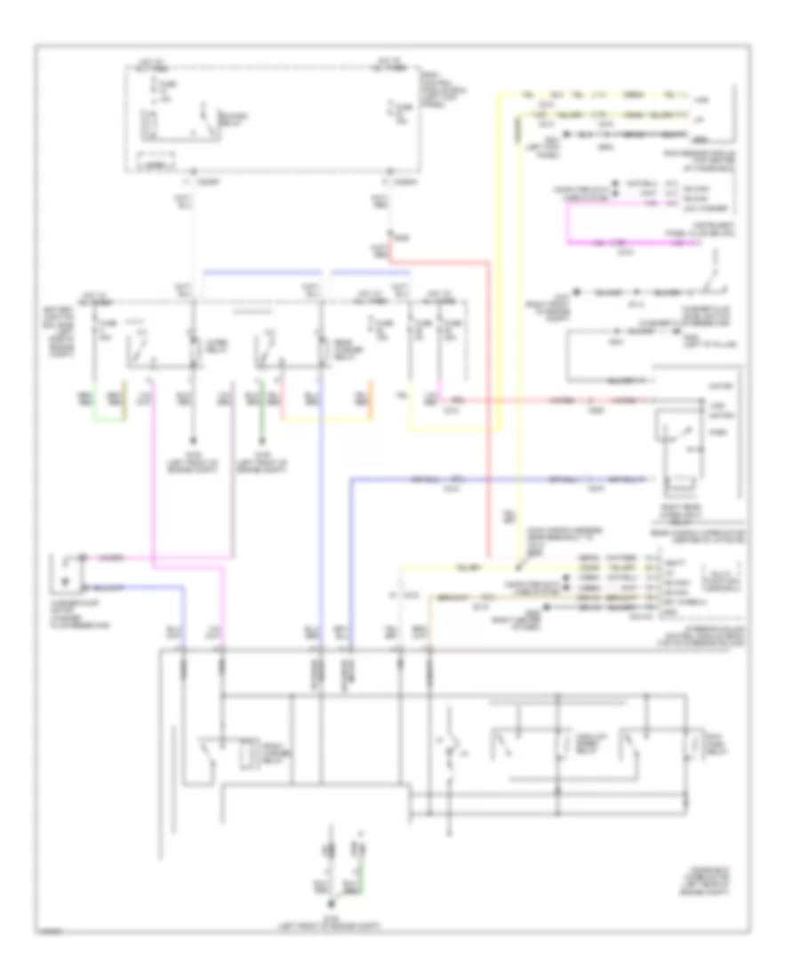 Электросхема стеклоочистителя, дворников и омывателя для Ford Edge SE 2014