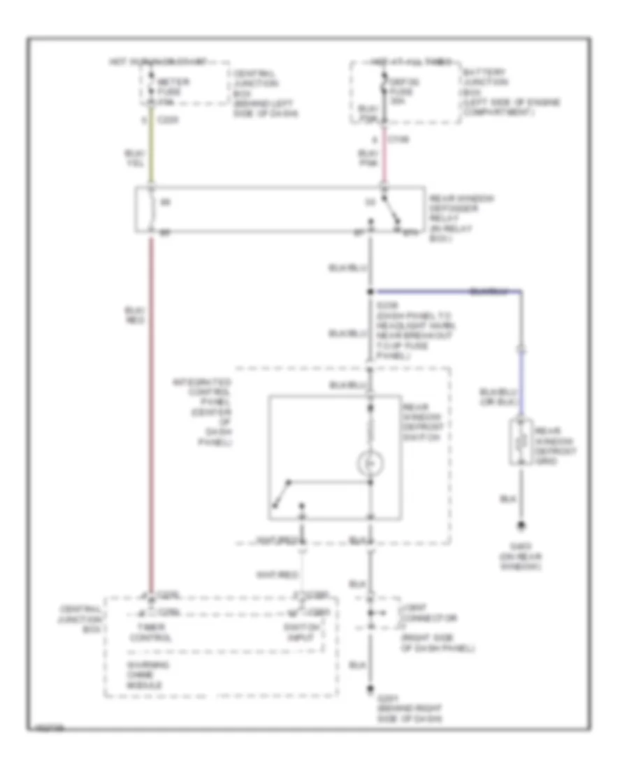 Defogger Wiring Diagram for Ford ZX2 2002