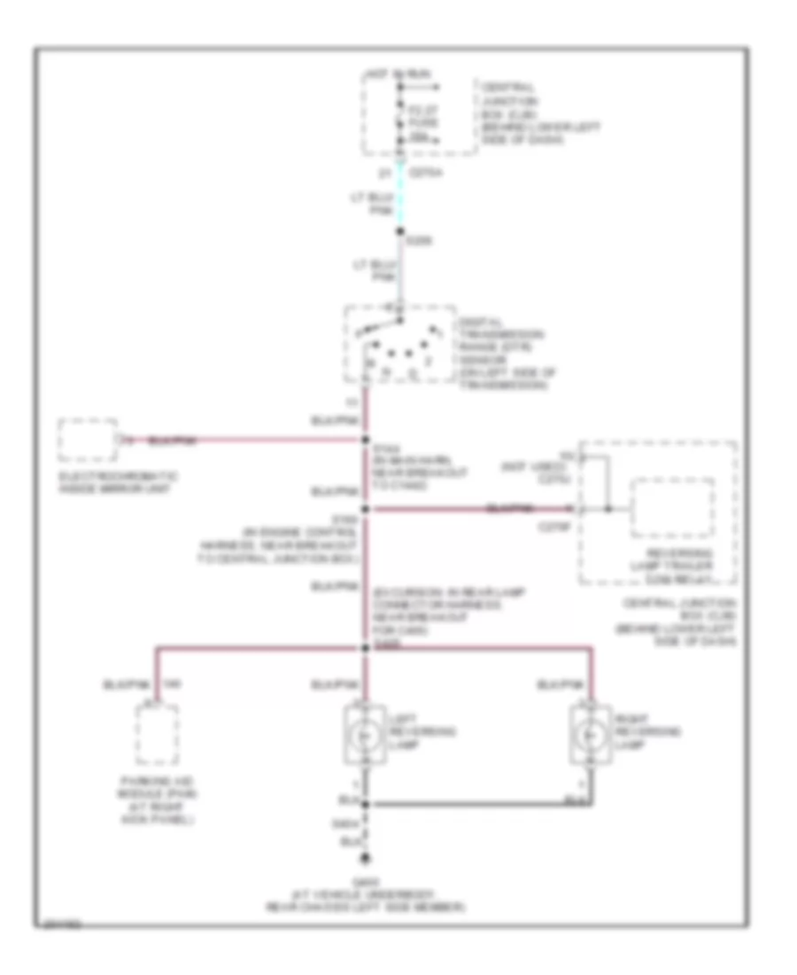 5.4L, Back-up Lamps Wiring Diagram for Ford Excursion 2005