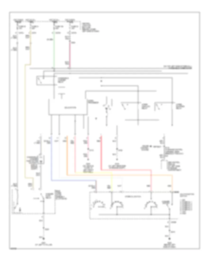 Электросхема передних стеклоочистителей дворников и омывателя лобового стекла для Ford Excursion 2005