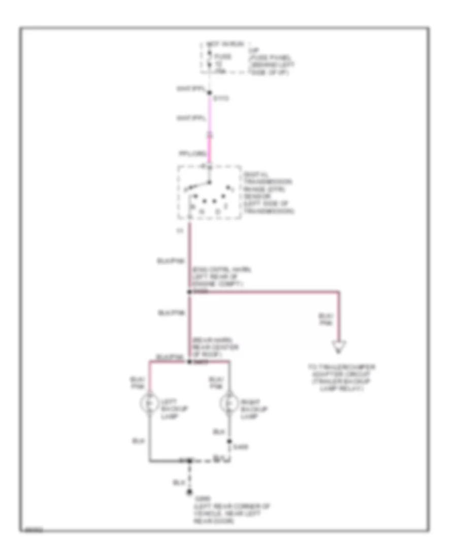 Back up Lamps Wiring Diagram for Ford Econoline E150 1997