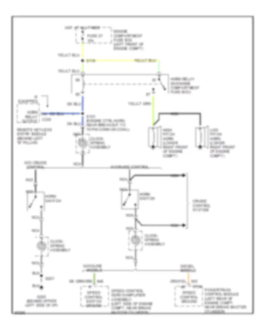 Horn Wiring Diagram for Ford Econoline E150 1997