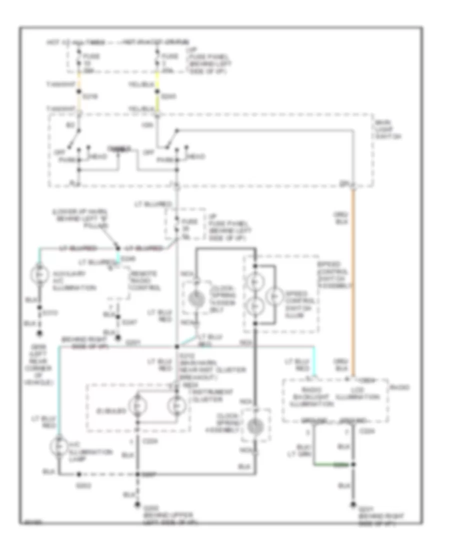 Instrument Illumination Wiring Diagram for Ford Econoline E150 1997