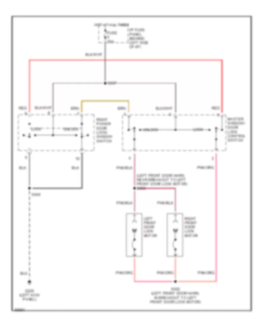 Door Lock Wiring Diagram without Memory Lock for Ford Econoline E150 1997