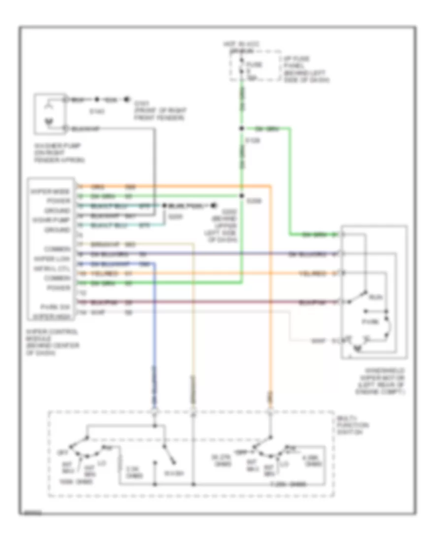 Wiper Washer Wiring Diagram for Ford Econoline E150 1997