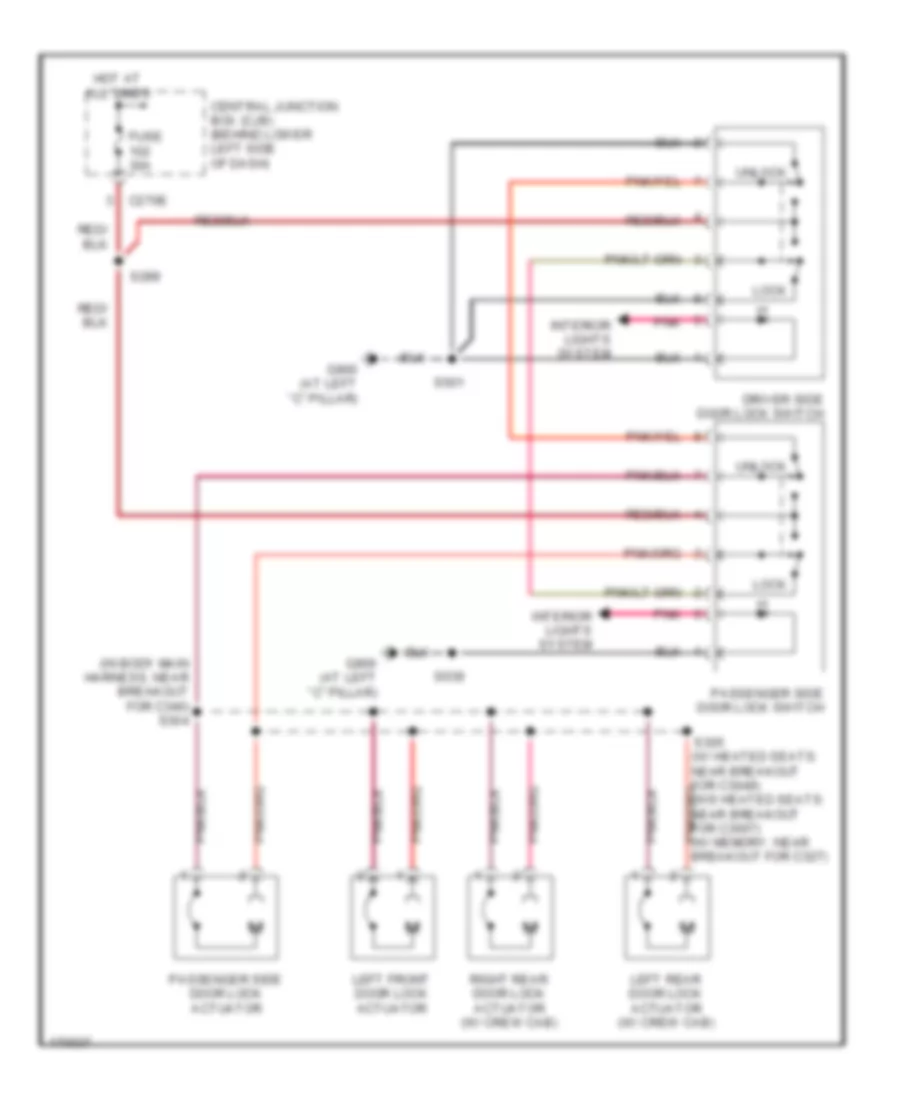 Power Door Locks Wiring Diagram, without Keyless Entry for Ford Cab  Chassis F350 Super Duty 2003