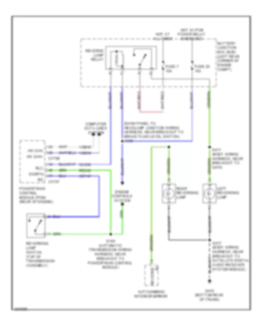 Backup Lamps Wiring Diagram, MT for Ford Focus SE 2010