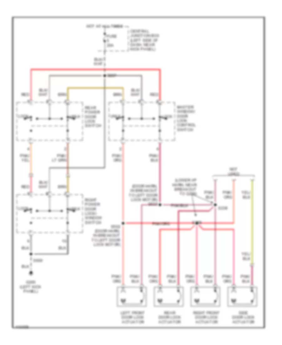 Door Lock Wiring Diagram, with Hinged Side Door for Ford E450 Super Duty 2001