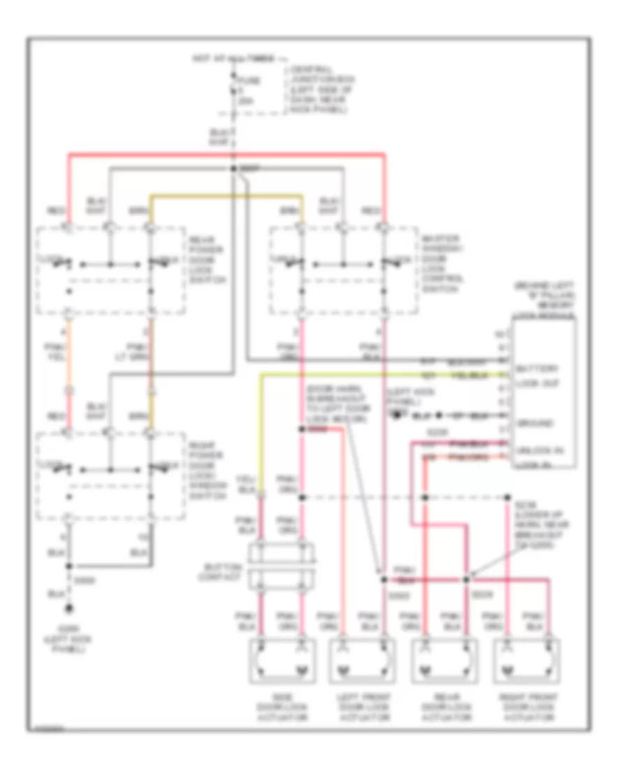 Door Lock Wiring Diagram, with Sliding Side Door for Ford E450 Super Duty 2001