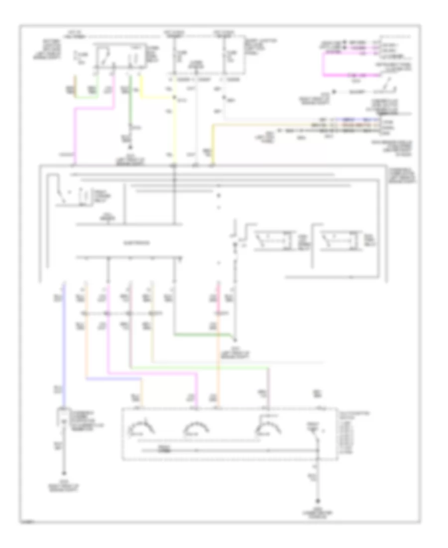 Электросхема стеклоочистителя, дворников и омывателя для Ford Taurus SE 2011