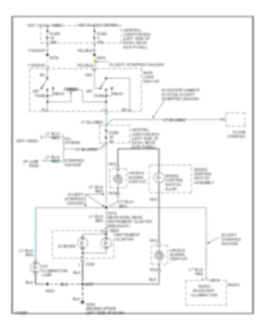 Instrument Illumination Wiring Diagram for Ford Econoline E150 2001