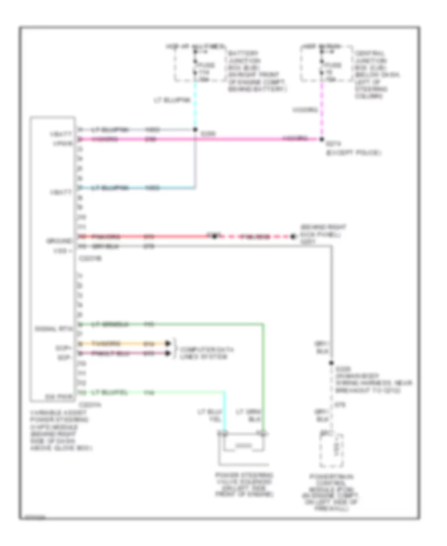 Electronic Power Steering Wiring Diagram, without Air Suspension for Ford Crown Victoria LX 2003
