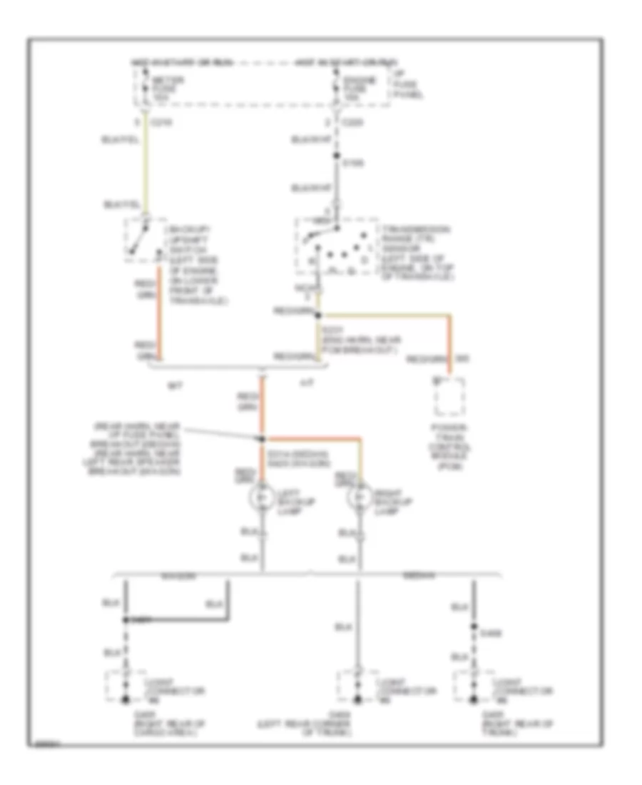Back up Lamps Wiring Diagram for Ford Escort 1997