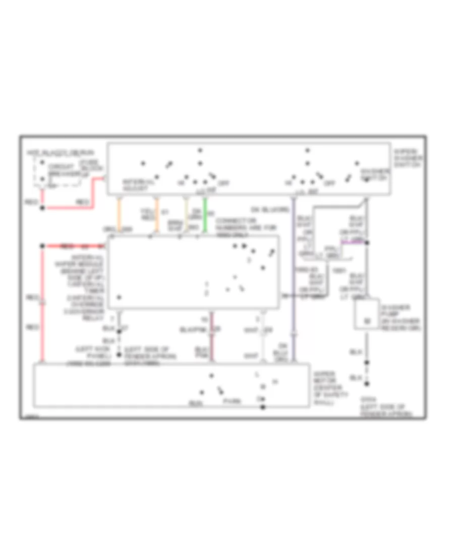 Электросхема стеклоочистителя, дворников и омывателя Интервала для Ford Explorer 1991