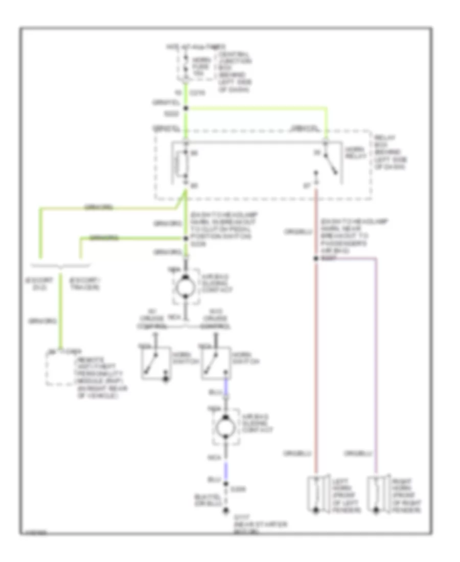 Horn Wiring Diagram for Ford Escort LX 1999