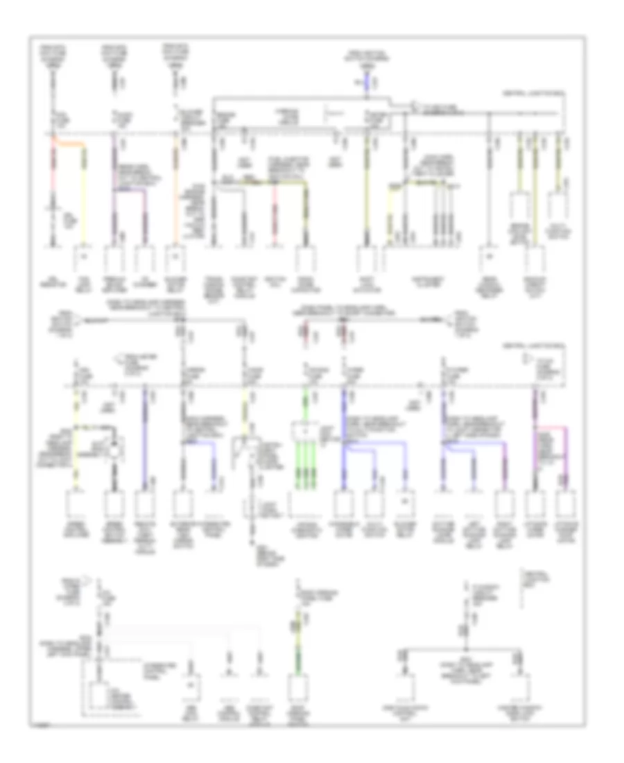 Power Distribution Wiring Diagram 2 of 2 for Ford Escort LX 1999
