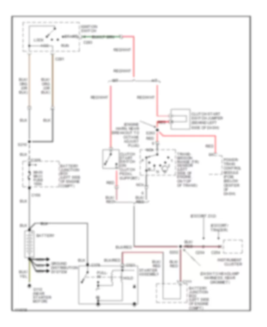 Starting Wiring Diagram for Ford Escort LX 1999