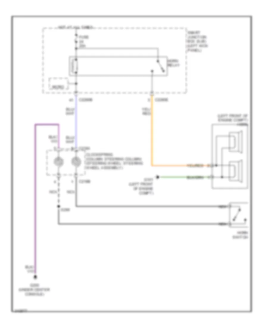 Horn Wiring Diagram for Ford Taurus SHO 2011
