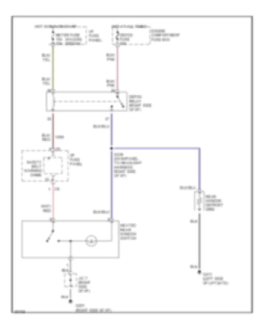 Defogger Wiring Diagram for Ford Escort LX 1997