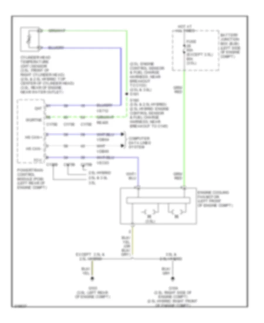Cooling Fan Wiring Diagram for Ford Fusion Hybrid 2010
