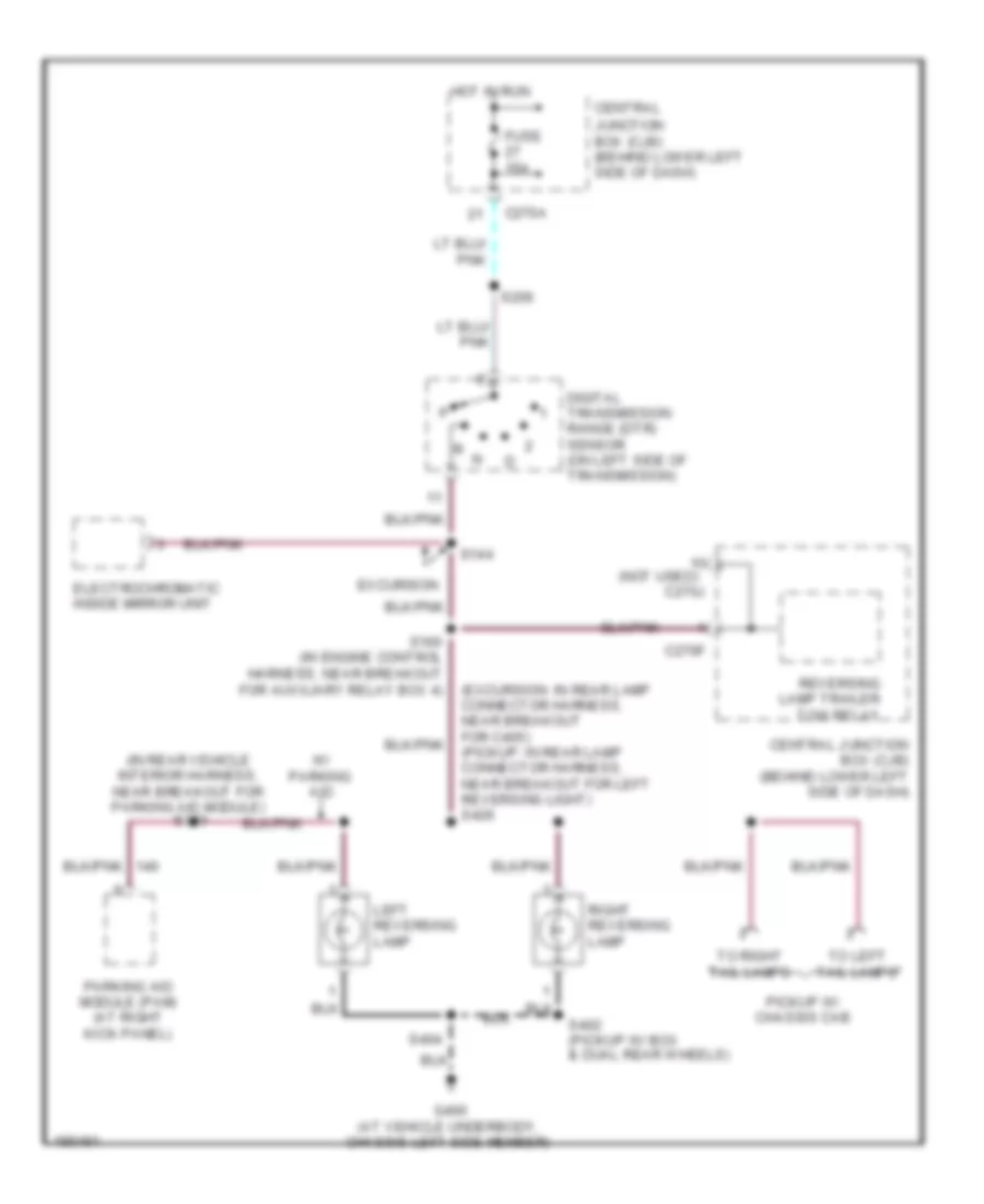 5.4L, Back-up Lamps Wiring Diagram for Ford Excursion 2004