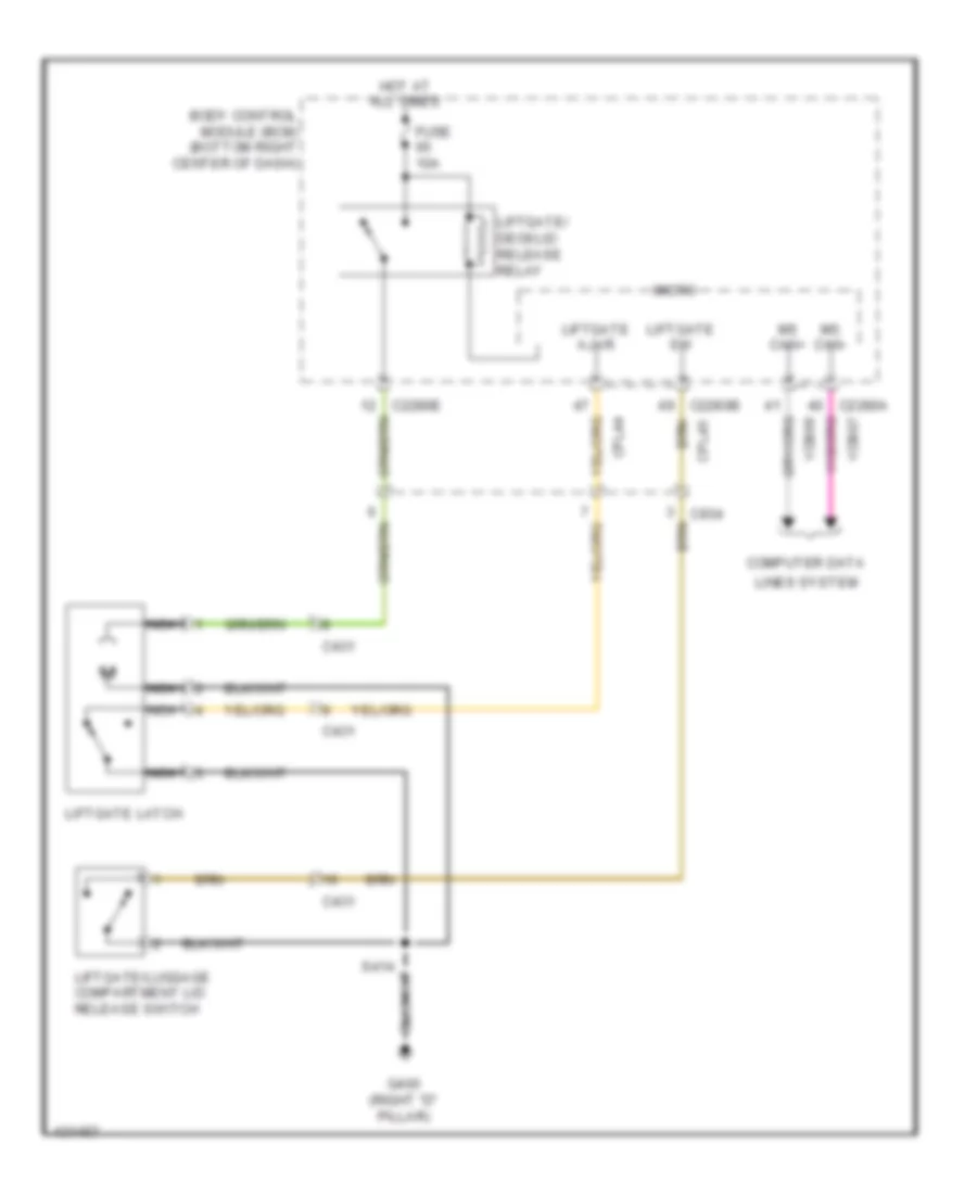 Liftgate Release Wiring Diagram for Ford Escape Titanium 2014