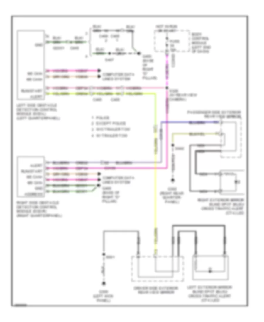 Blind Spot Information System Wiring Diagram for Ford Explorer 2013