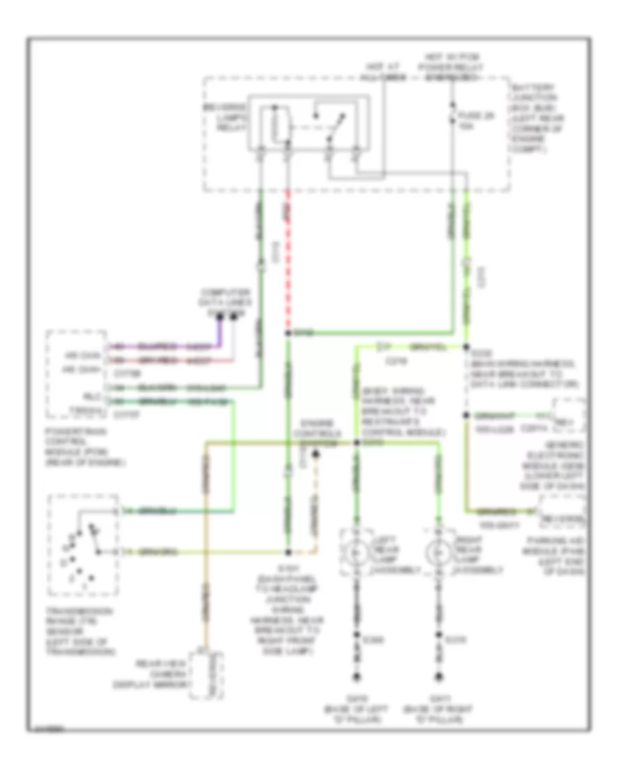 Backup Lamps Wiring Diagram for Ford Transit Connect 2011