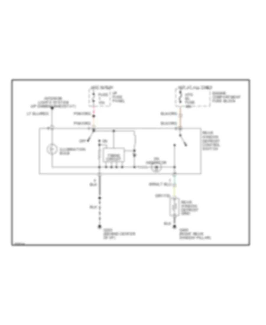 Defogger Wiring Diagram for Ford Mustang 1995