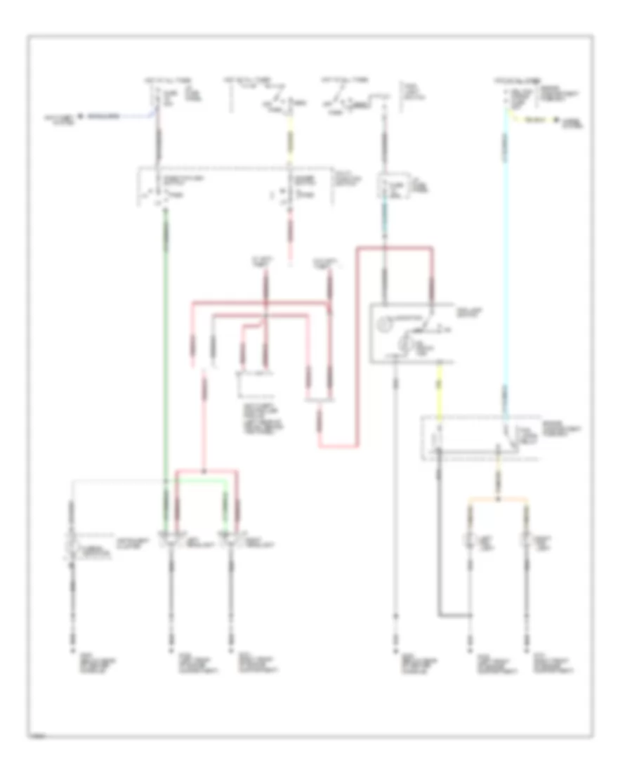 HeadlampsFog Lamps Wiring Diagram, without DRL for Ford Mustang 1995