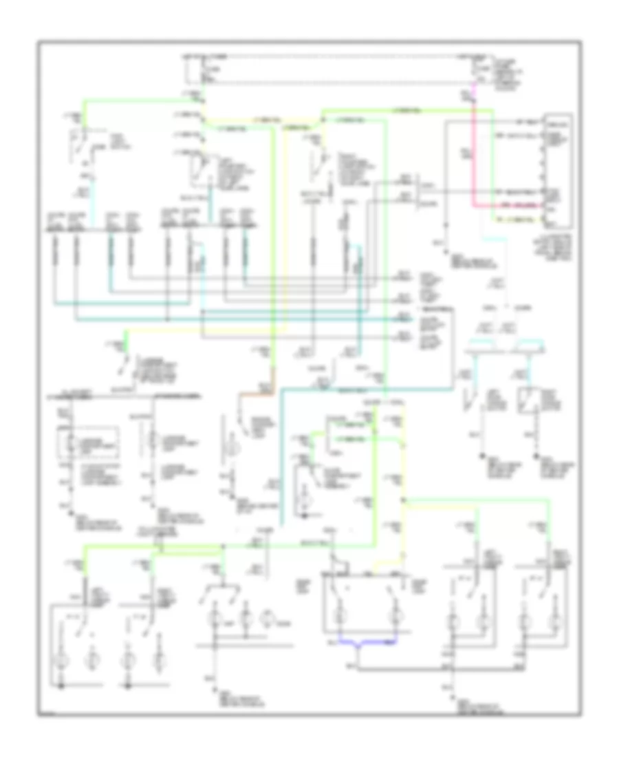 Courtesy Lamps Wiring Diagram, without RemoteKeyless Entry for Ford Mustang 1995