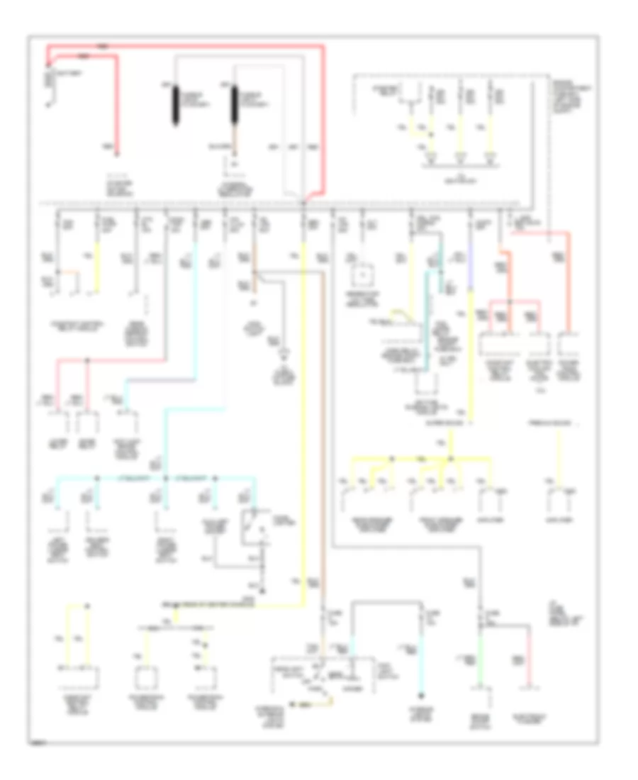 Power Distribution Wiring Diagram 1 of 3 for Ford Mustang 1995