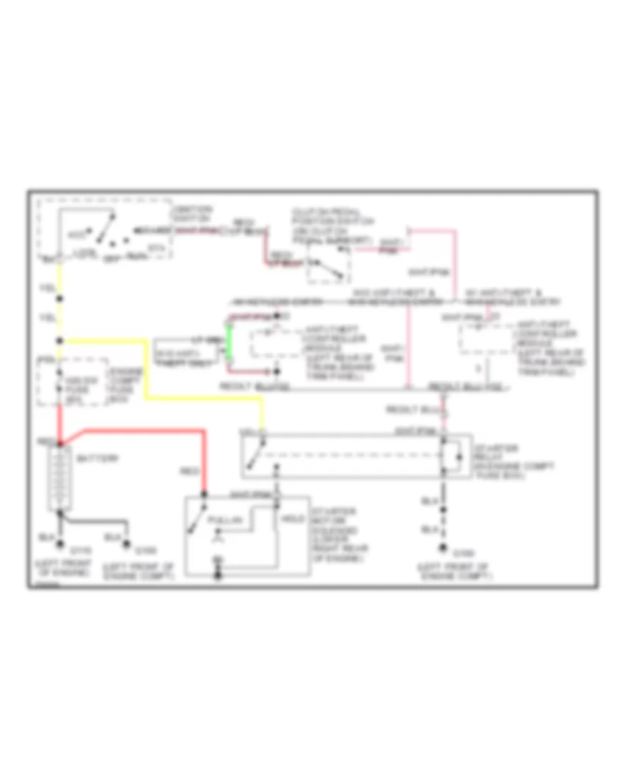 Starting Wiring Diagram, MT for Ford Mustang 1995