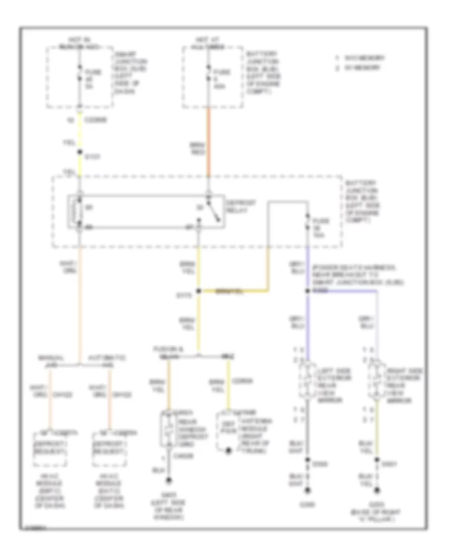 Defoggers Wiring Diagram Except Hybrid for Ford Fusion SE 2010