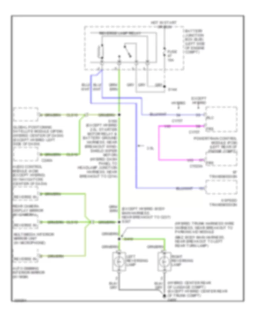 Backup Lamps Wiring Diagram for Ford Fusion SE 2010