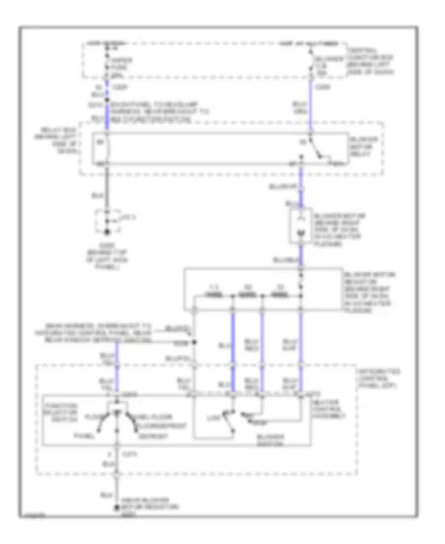 Heater Wiring Diagram for Ford Escort ZX2 1999