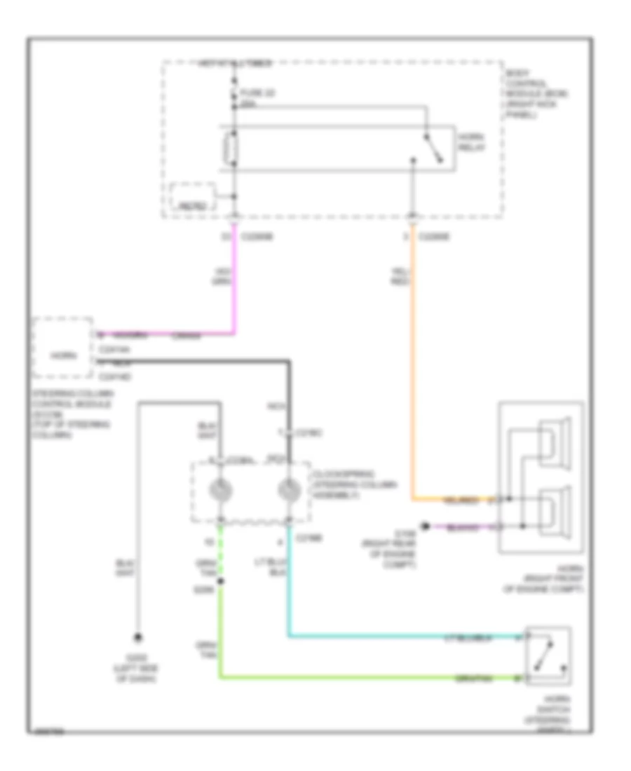 Horn Wiring Diagram for Ford Cab  Chassis F350 Super Duty 2012