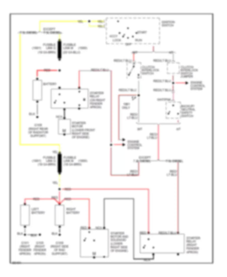 4.9L, Starting Wiring Diagram for Ford F-Super Duty 1991
