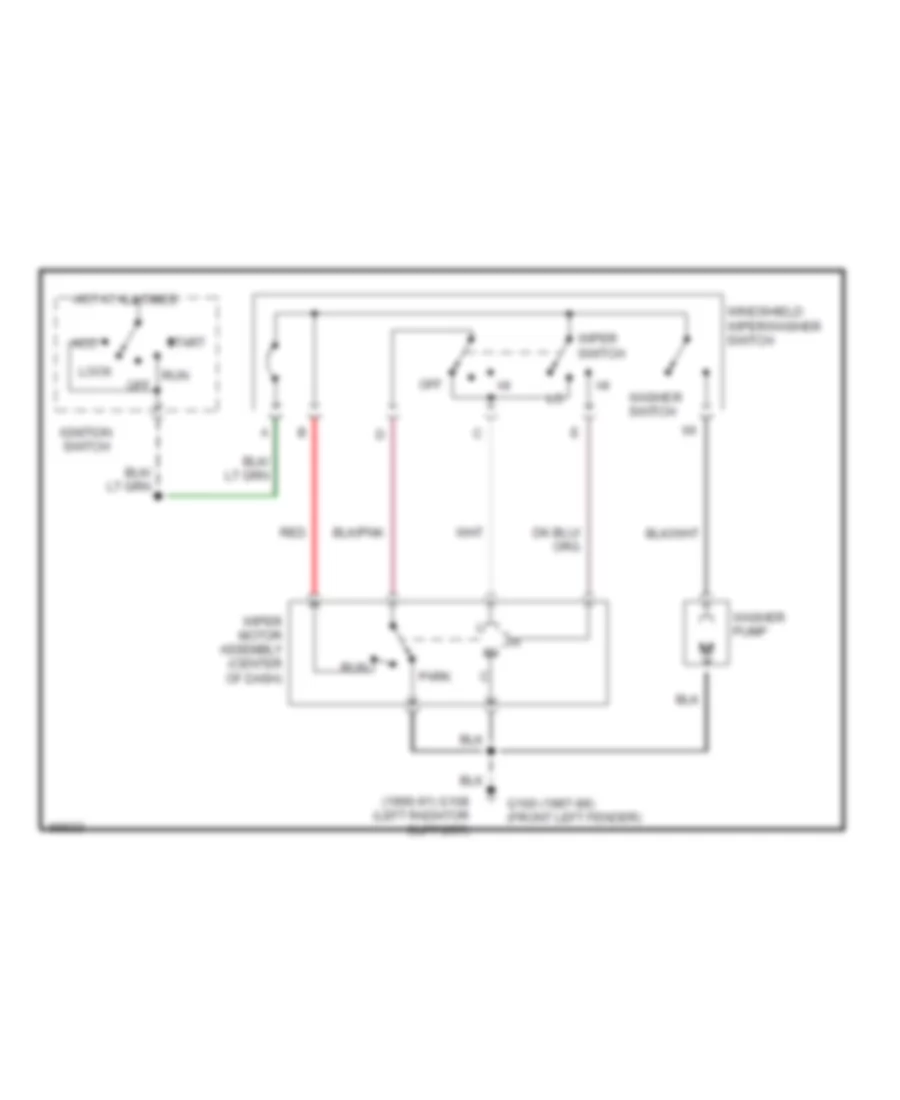 2 Speed Wiper Washer Wiring Diagram for Ford F Super Duty 1991