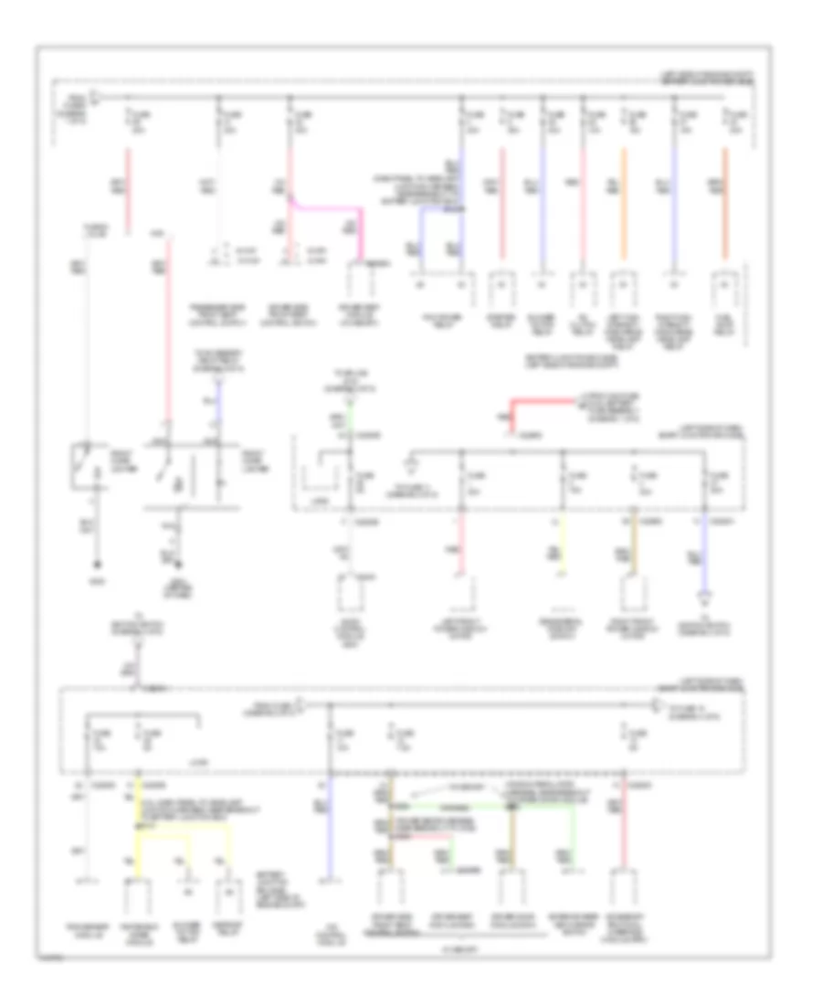 Power Distribution Wiring Diagram, Except Hybrid (2 of 5) for Ford Fusion SEL 2010