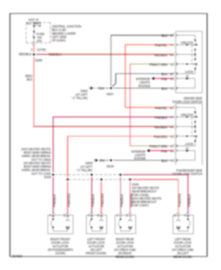 Power Door Locks Wiring Diagram, without Keyless Entry for Ford F450 Super Duty 2005