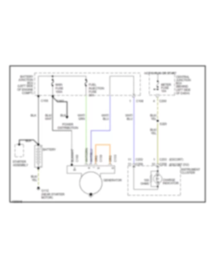 Charging Wiring Diagram for Ford Escort 2001