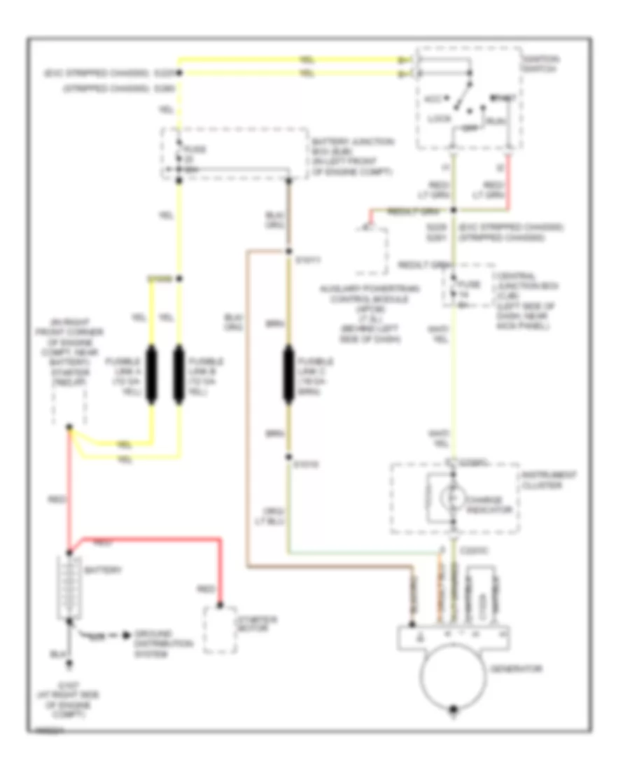7 3L DI Turbo Diesel Charging Wiring Diagram without Dual Generators for Ford Cutaway E350 Super Duty 2003